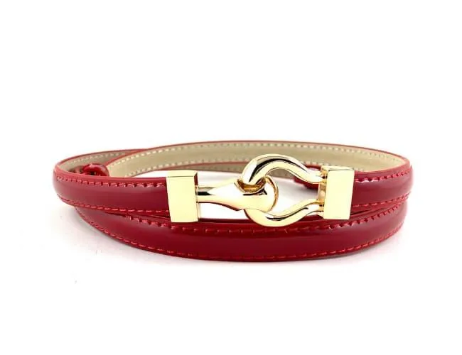 13mm | Thin Red Belt | Chain Clasp