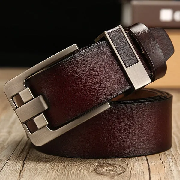 Aidase cow genuine leather luxury strap male belts for men new fashion classice vintage pin buckle leather belt male belt men