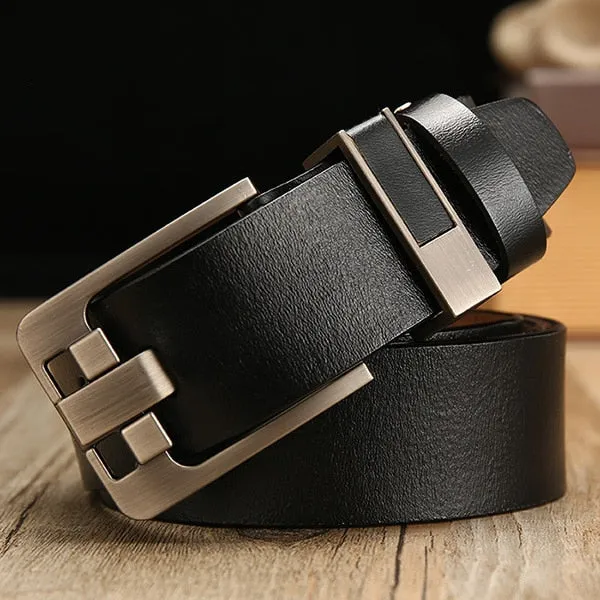 Aidase cow genuine leather luxury strap male belts for men new fashion classice vintage pin buckle leather belt male belt men