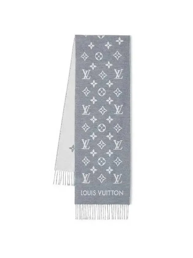 All About Monogram Wool Scarf Grey