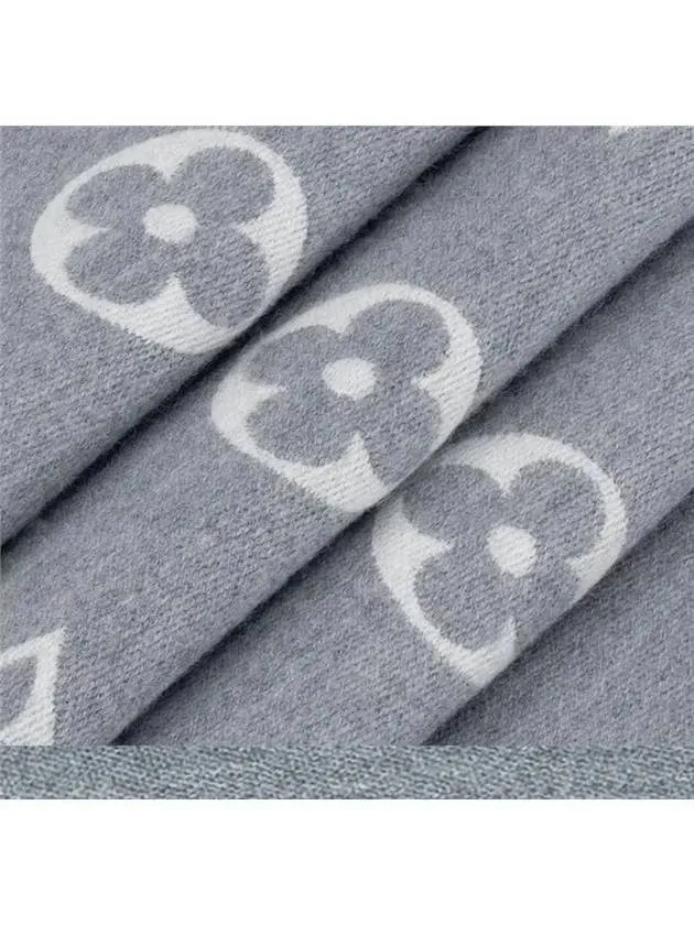 All About Monogram Wool Scarf Grey