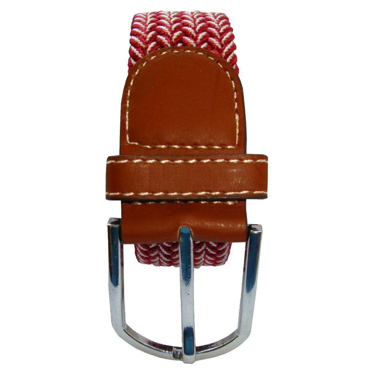 Bassin and Brown Chevron Woven Belt - Red/White