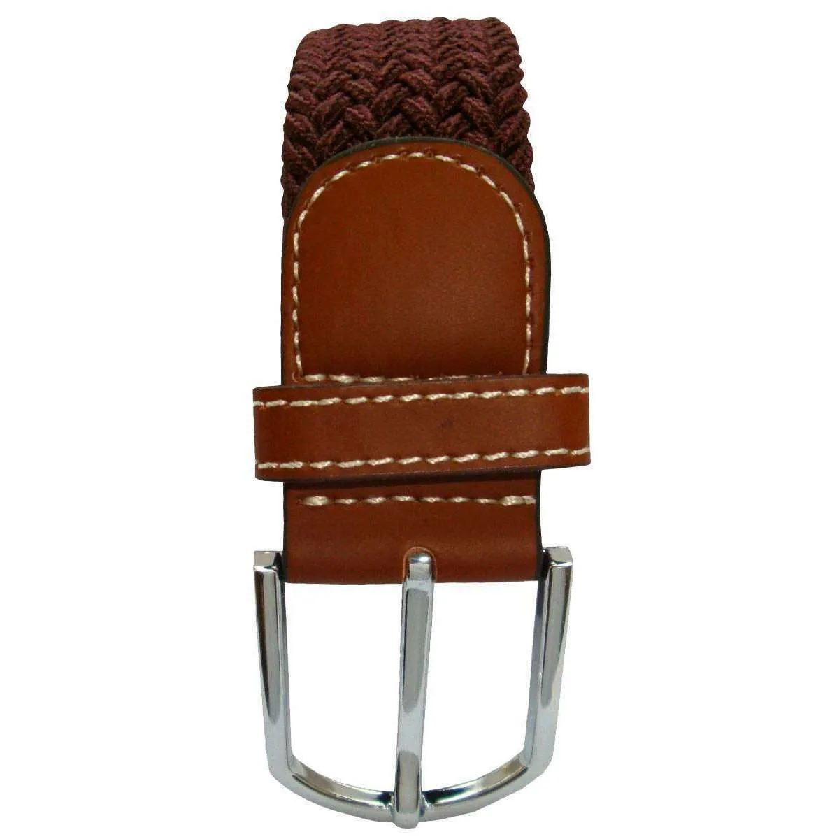 Bassin and Brown Plain Woven Belt - Brown