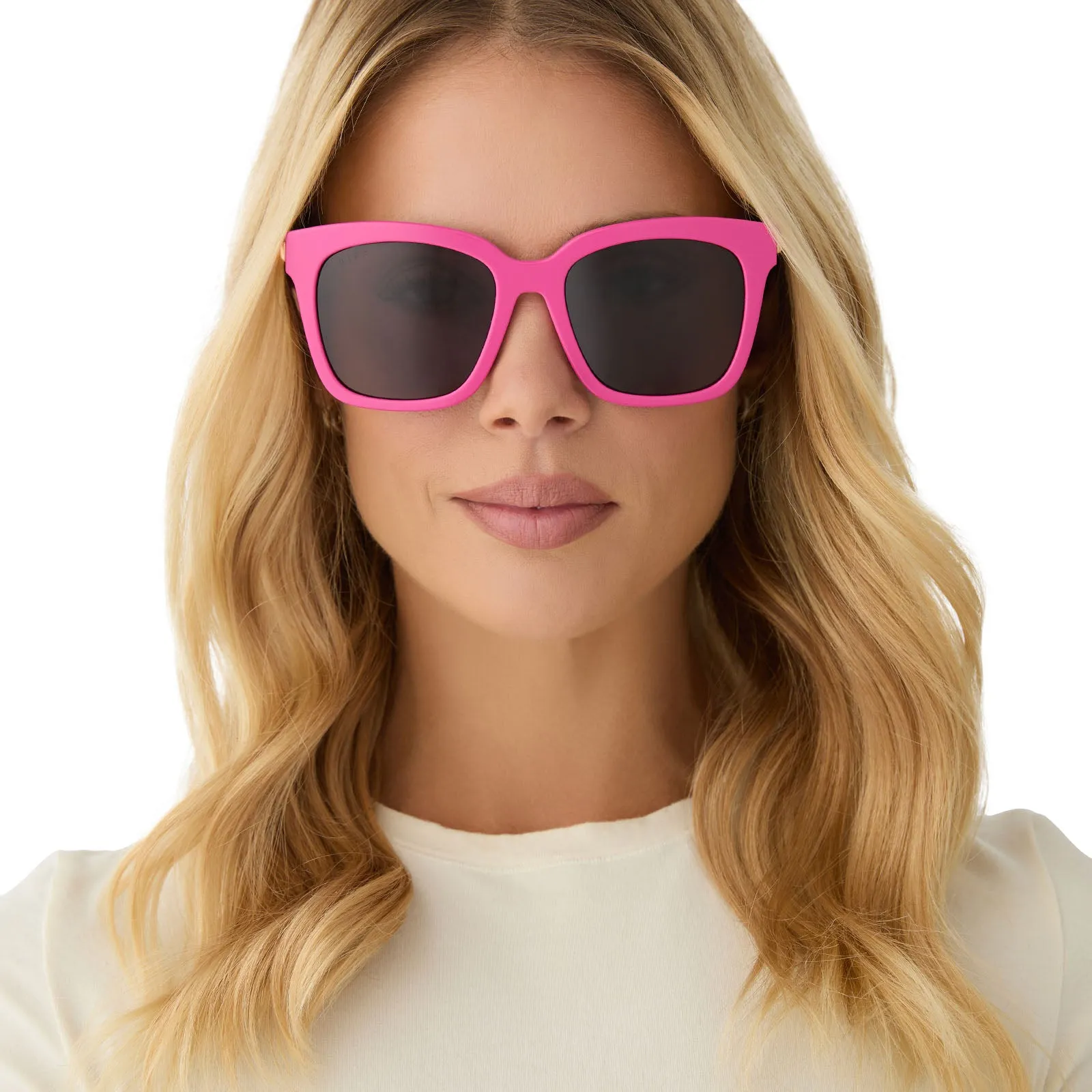 BELLA - BRIGHT PINK   GREY SUNGLASSES