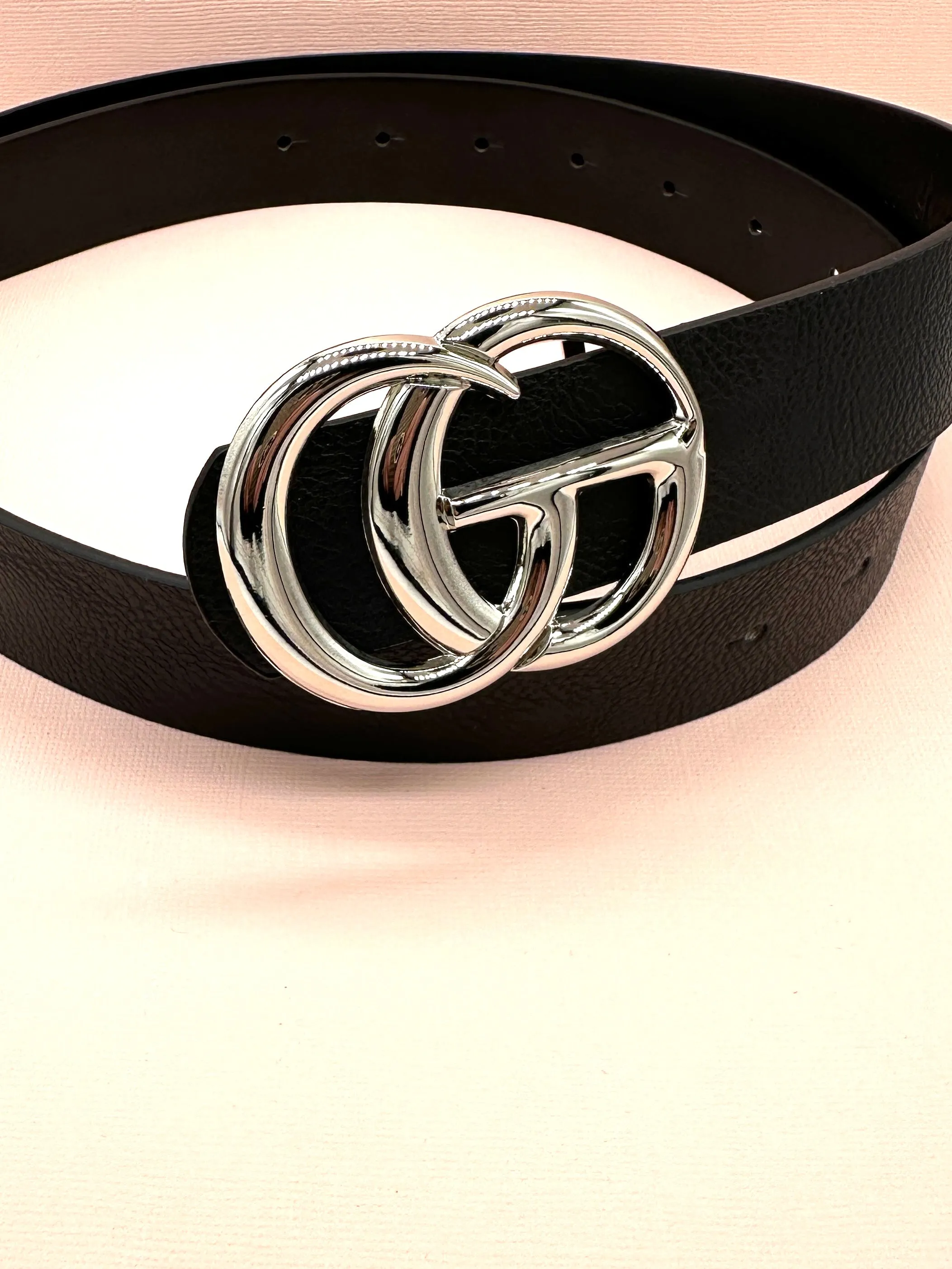 Black Faux Leather Belts