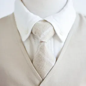 Boy's Necktie / Natural Linen Window Pane