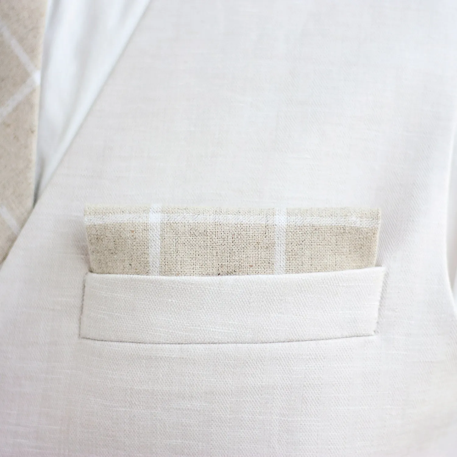 Boy's Necktie / Natural Linen Window Pane