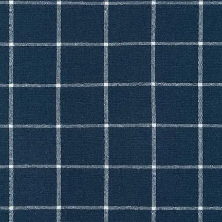 Boy's Pocket Square / Navy Linen Window Pane