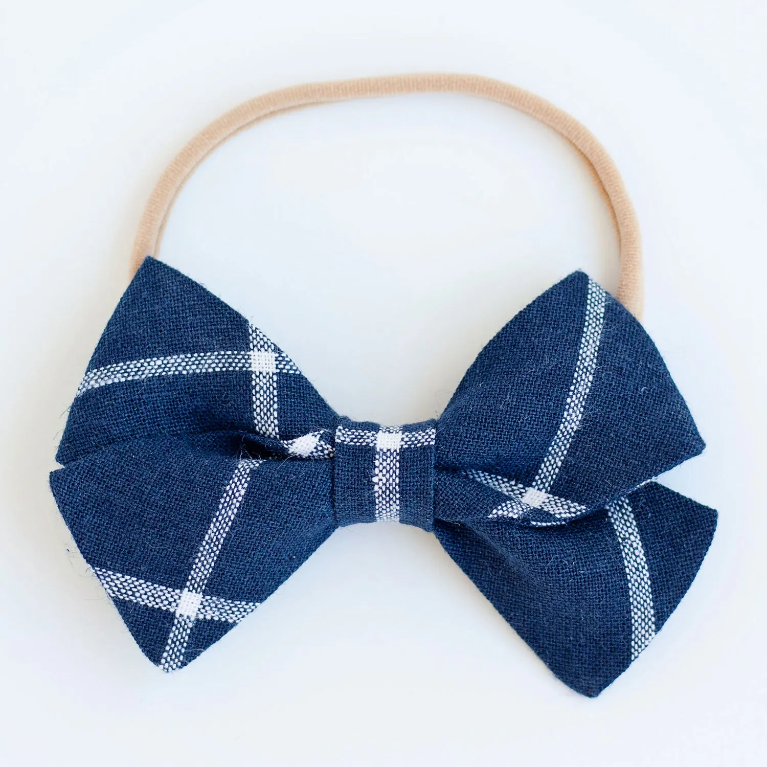 Boy's Pocket Square / Navy Linen Window Pane