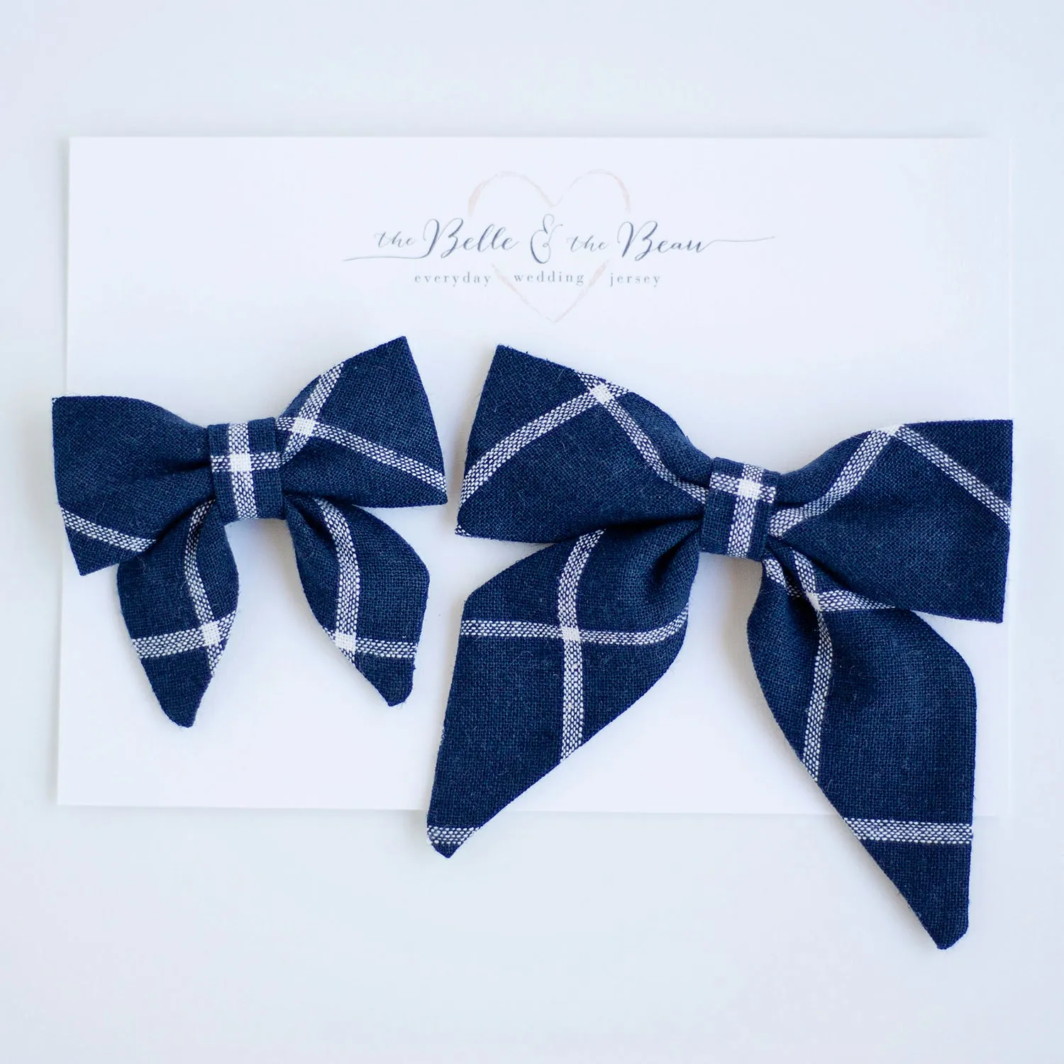 Boy's Pocket Square / Navy Linen Window Pane