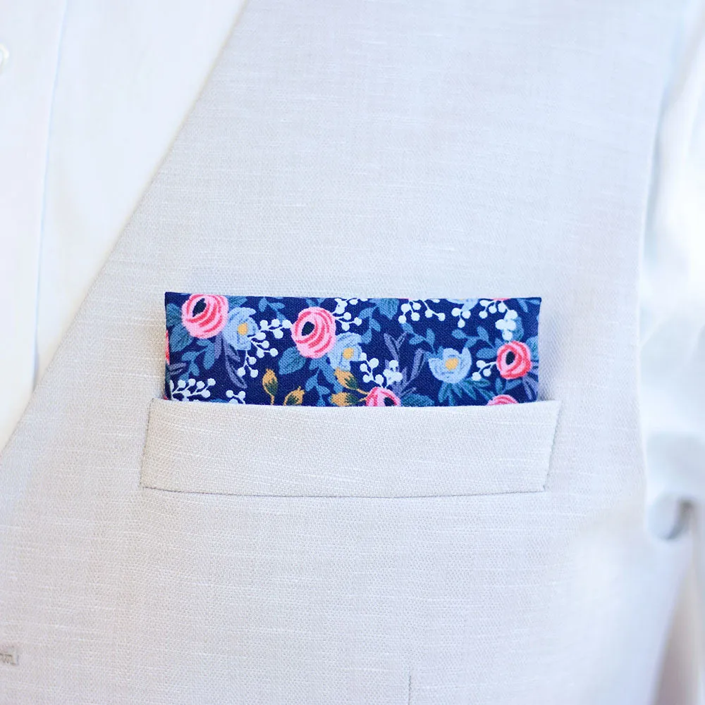 Boy's Pocket Square / Rosa In Navy