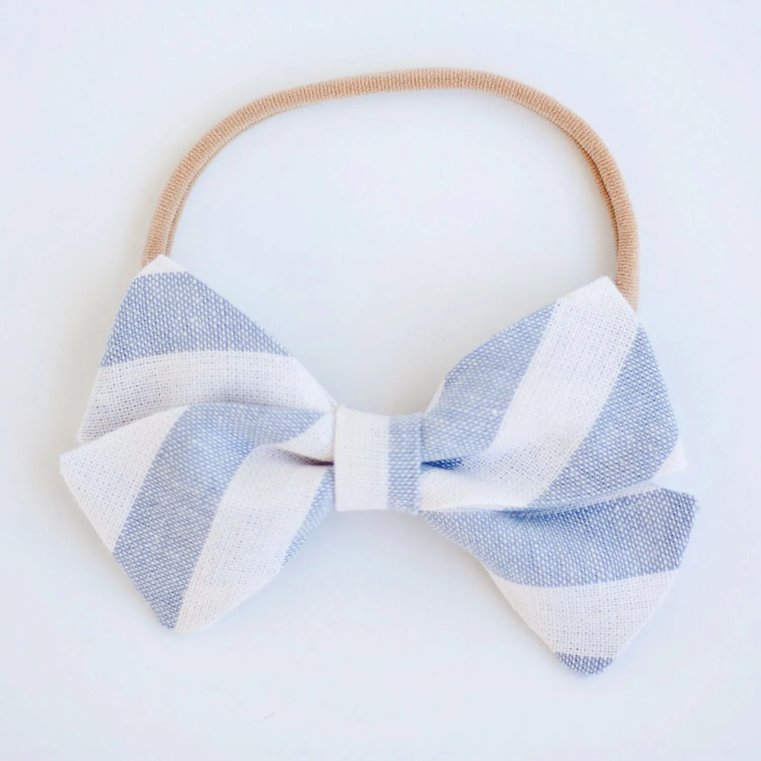 Boy's Pocket Square / Wide Chambray Linen Stripe