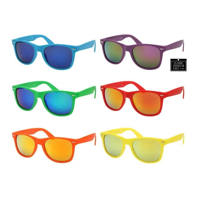 Bright Colored Frame Mirrored Sunglasses