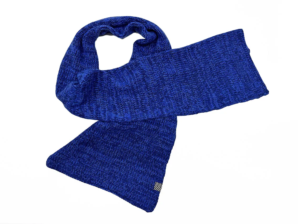 Cashmere Wool Scarf and Hat in Denim Blue Color