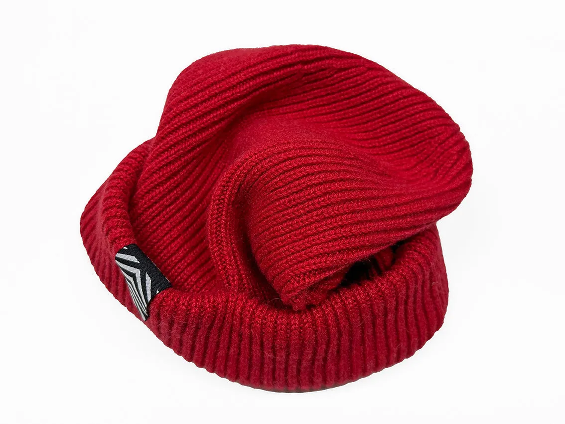 Cashmere Wool Scarf and Hat in Pomegranate Red Color