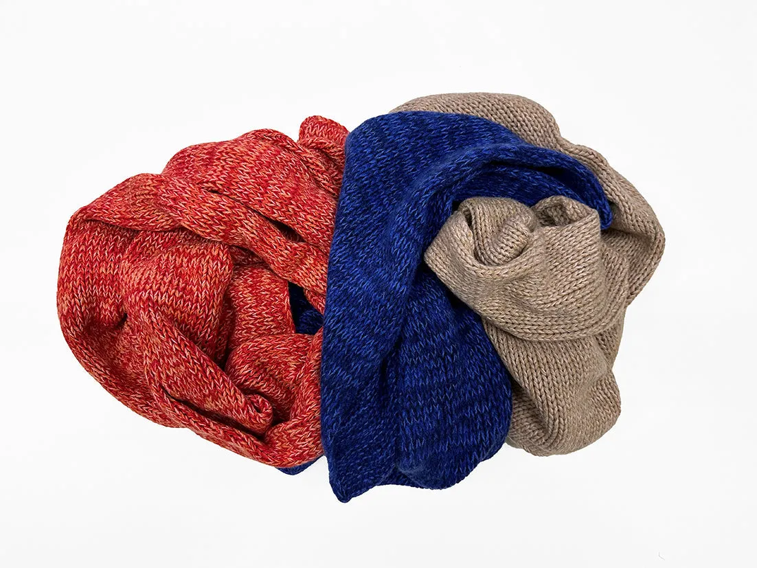 Cashmere Wool Scarf and Hat in Pomegranate Red Color