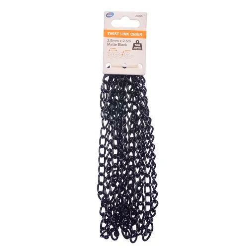 Chain Zenith 2.5mm x 2.5m Matte Black Twist Link Chain