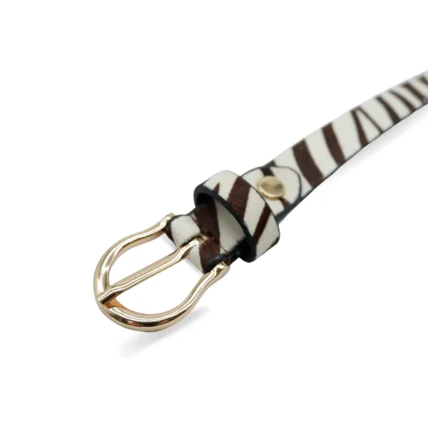 CHARLEY -   Women's Zebra Print Genuine Leather Belt