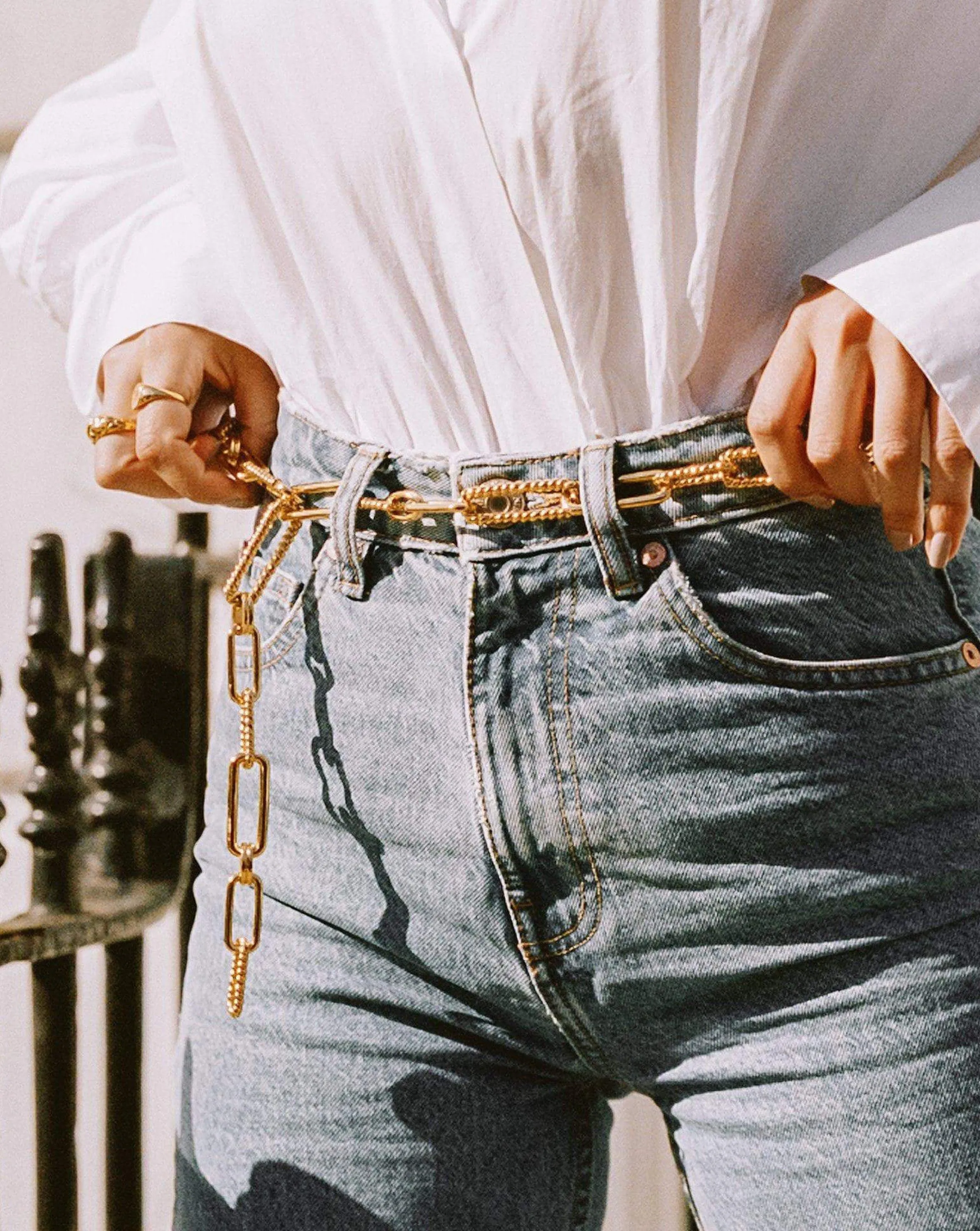 Chunky Radial Chain Belt | 18k Gold Plated