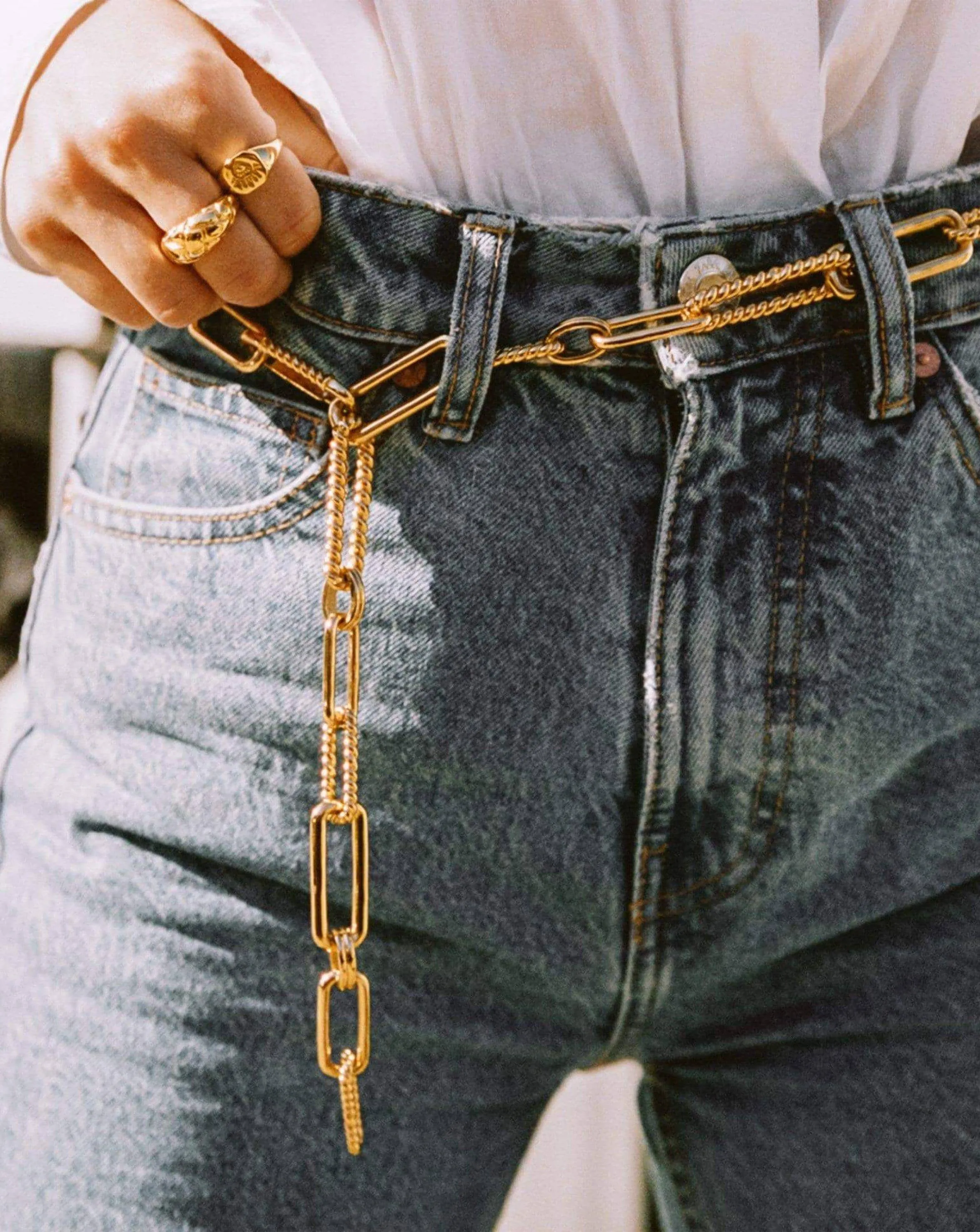 Chunky Radial Chain Belt | 18k Gold Plated