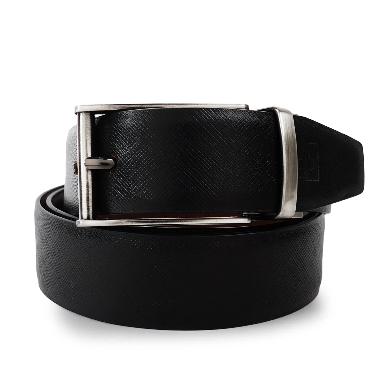 CIMONI MEN'S REVERSIBLE BELT BLACK & BROWN TEXTURE  ( 1 Year Gurantee)