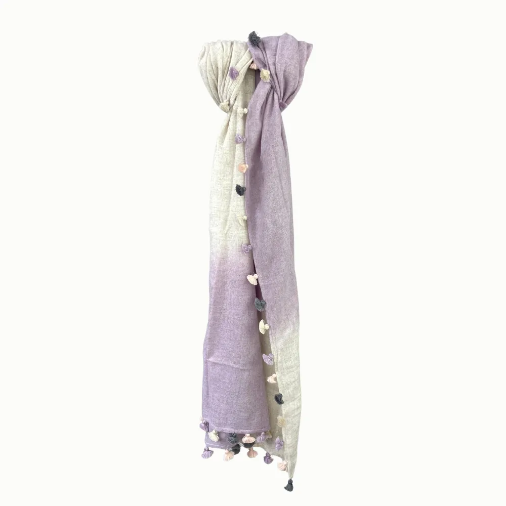 Citrus Tie-Dye Scarf - Nude/Purple