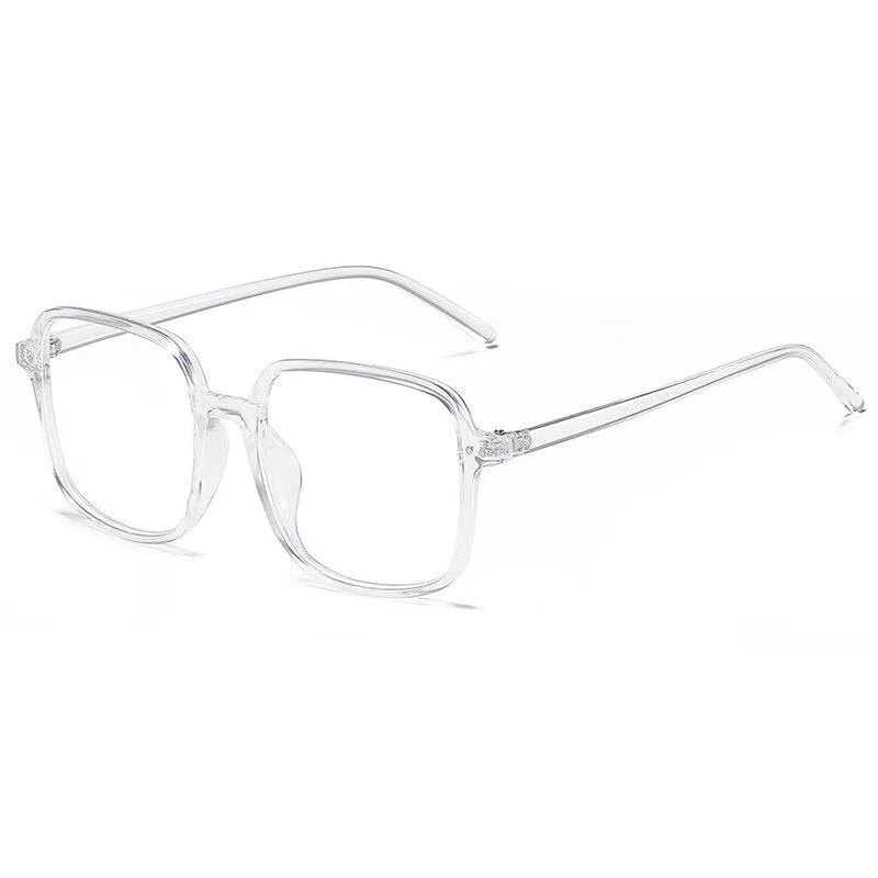 Cubojue Unisex Full Rim Oversized Square Tr 90 Titanium 157mm Myopic Reading Glasses 19003