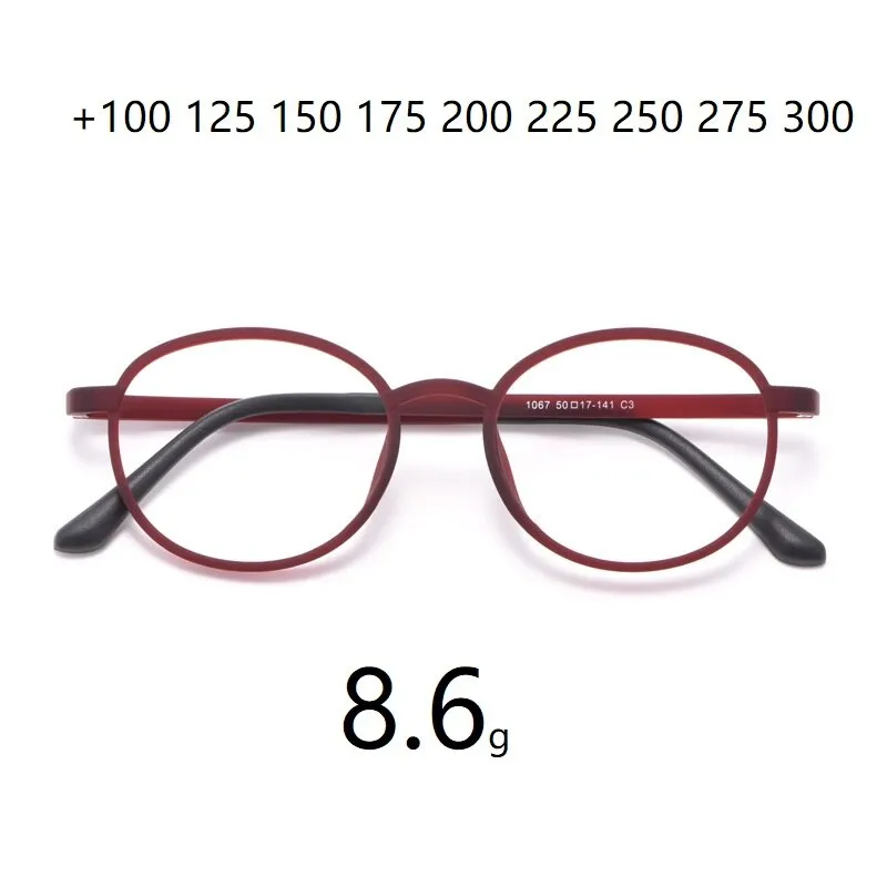 Cubojue Unisex Full Rim Round Tr 90 Titanium Reading Glasses 1067