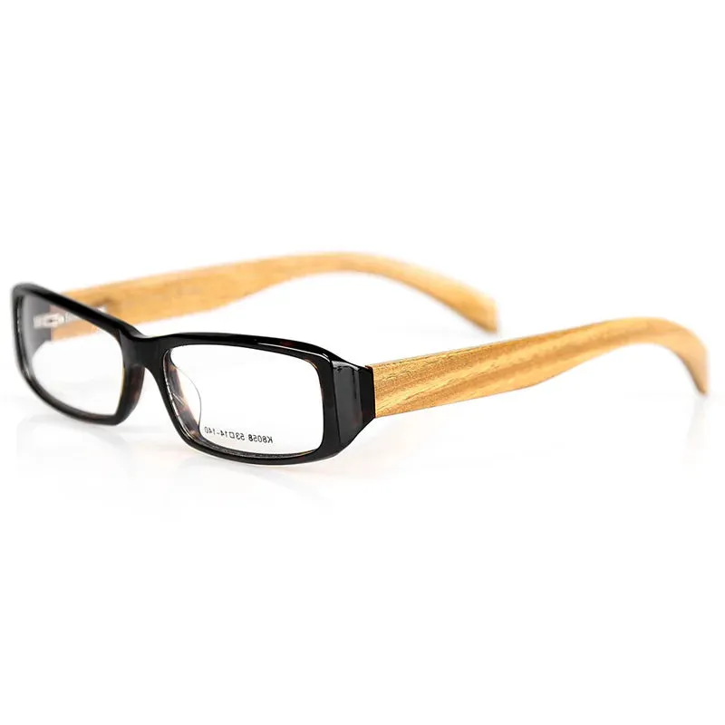 Cubojue Unisex Full Rim Square Wood Reading Glasses K8058