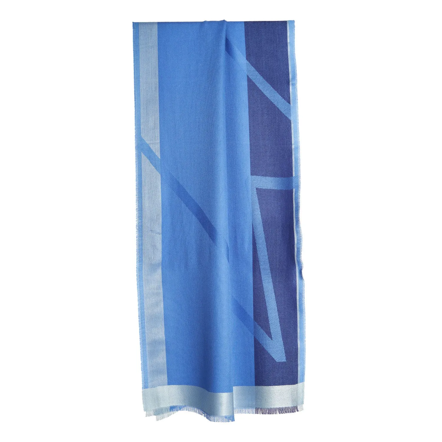 DARK AND LIGHT BLUE CASHMERE STOLE