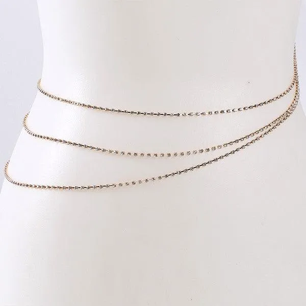 Faceted Rhinestone Waist Chain