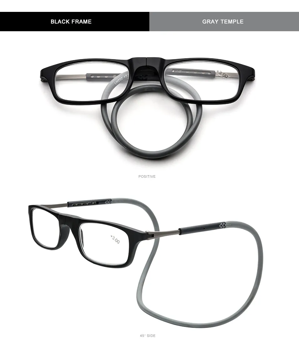 Fashionable Upgraded Magnet Glasses With Adjustable Hanging For Reading