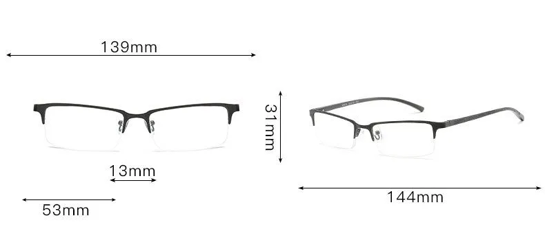 Hotochki Unisex Semi Rim Alloy Frame Non Spherical Lens Reading Glasses Xm073