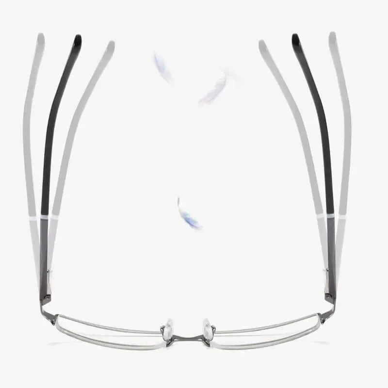 Hotochki Unisex Semi  Rim Square Alloy Reading Glasses 501