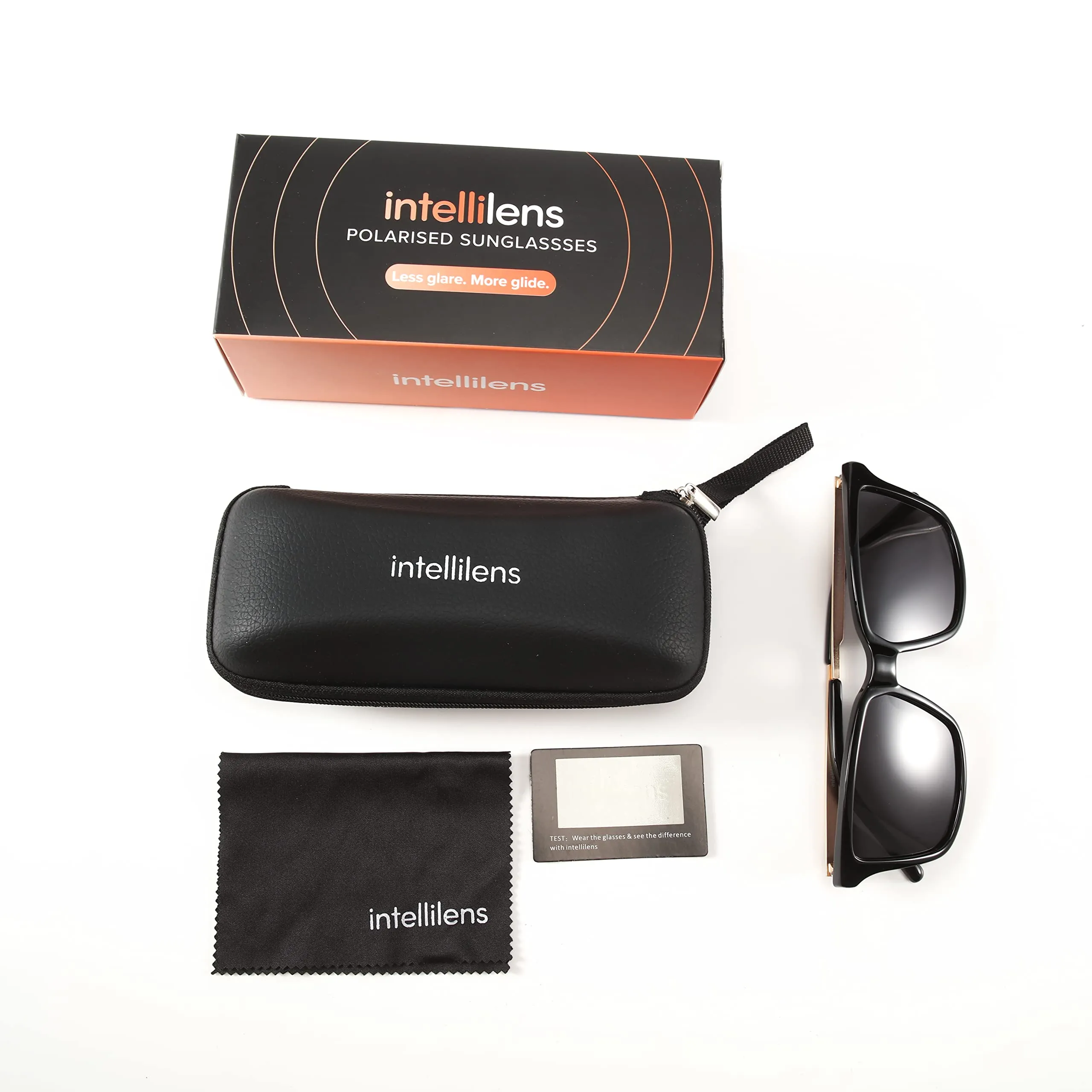 Intellilens | Branded Latest and Stylish Sunglasses | 100% UV Protected | Light Weight, Durable, Premium Looks | Men & Women | Black Lenses | Wayfarer | Large