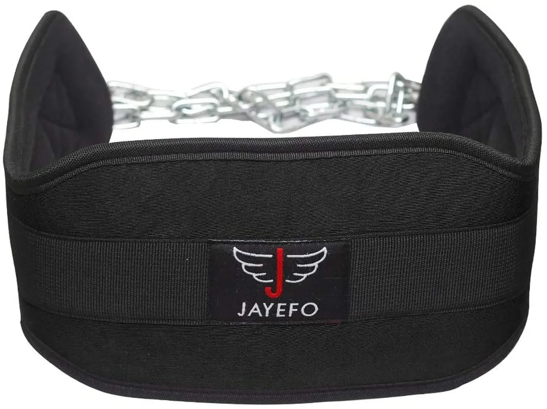 Jayefo DIP Belt with Chain Industrial Strength Steel 36 INCHES Weighted Chain for DIPS Pull UPS Weight Lifting Crossfit ONE Size FITS All