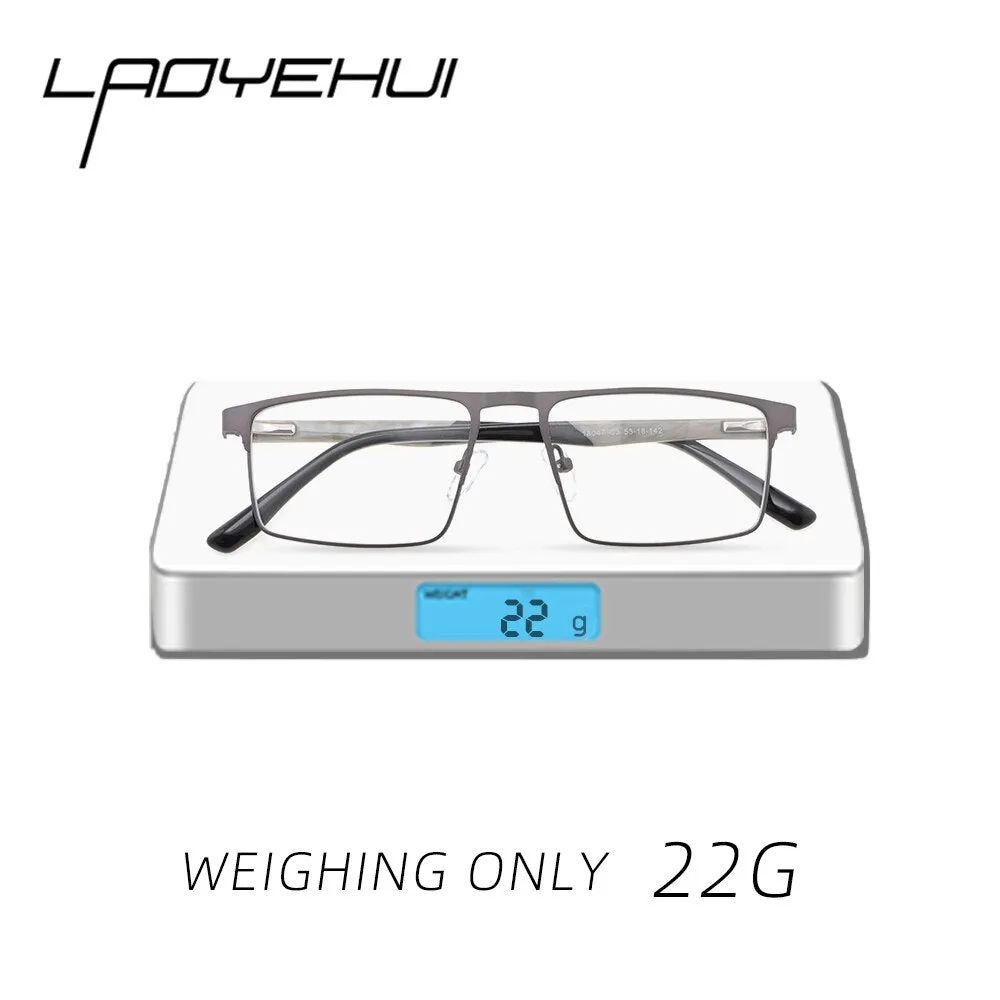 Laoyehui Men's Eyeglasses Square Alloy Reading Glasses 18407