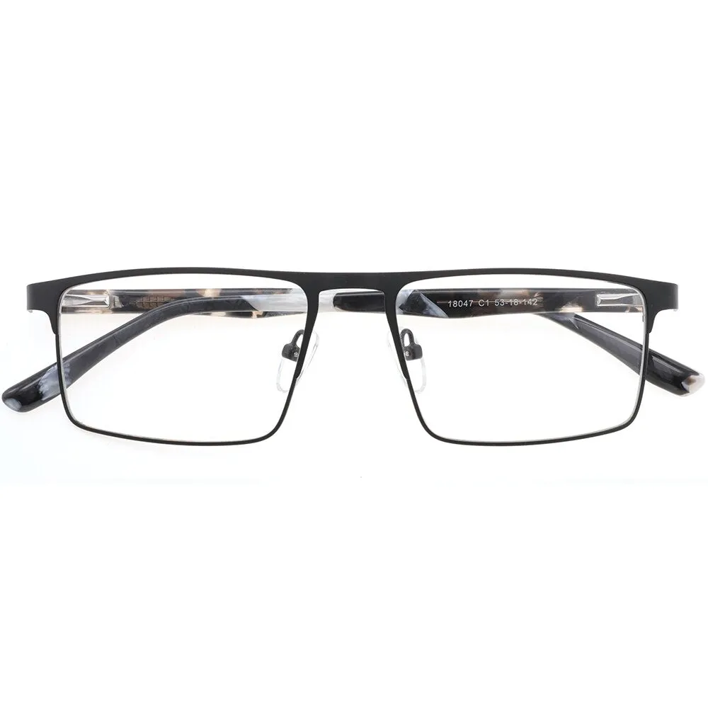 Laoyehui Men's Eyeglasses Square Alloy Reading Glasses 18407