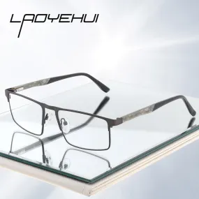 Laoyehui Men's Eyeglasses Square Alloy Reading Glasses 18407