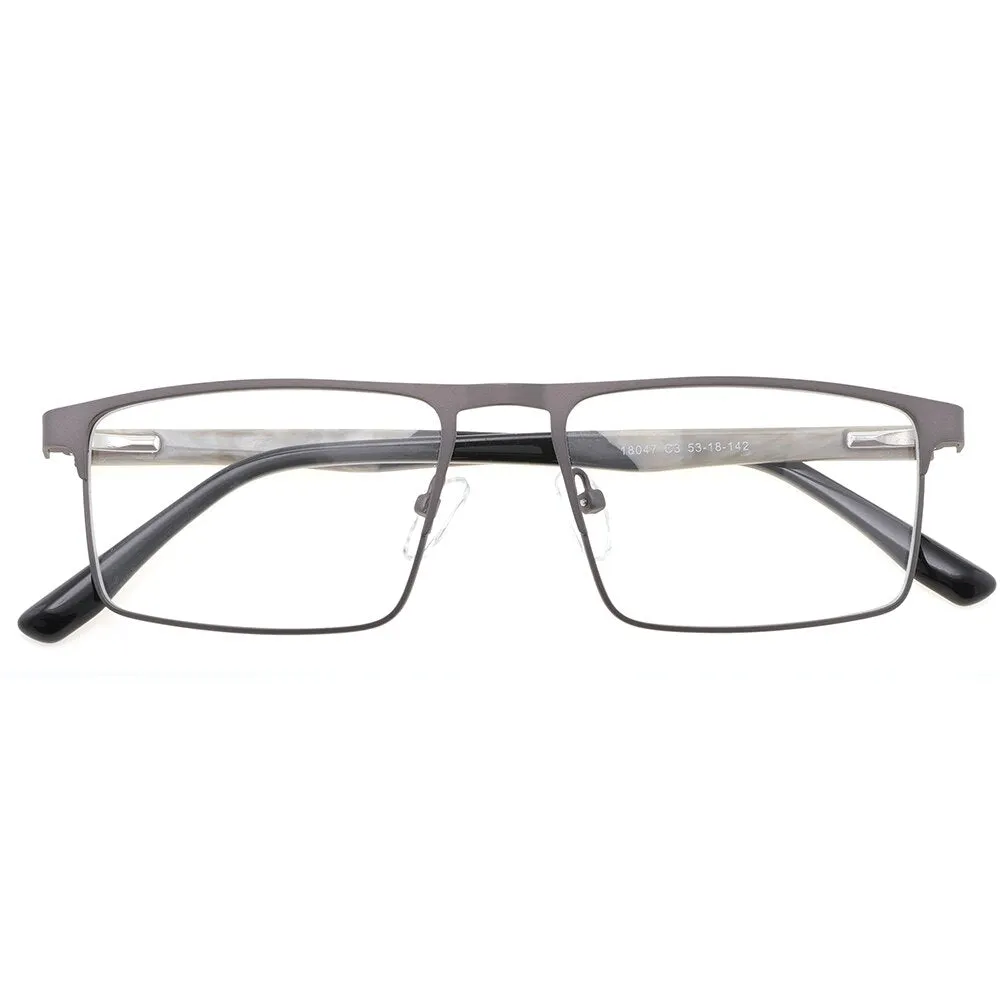 Laoyehui Men's Eyeglasses Square Alloy Reading Glasses 18407