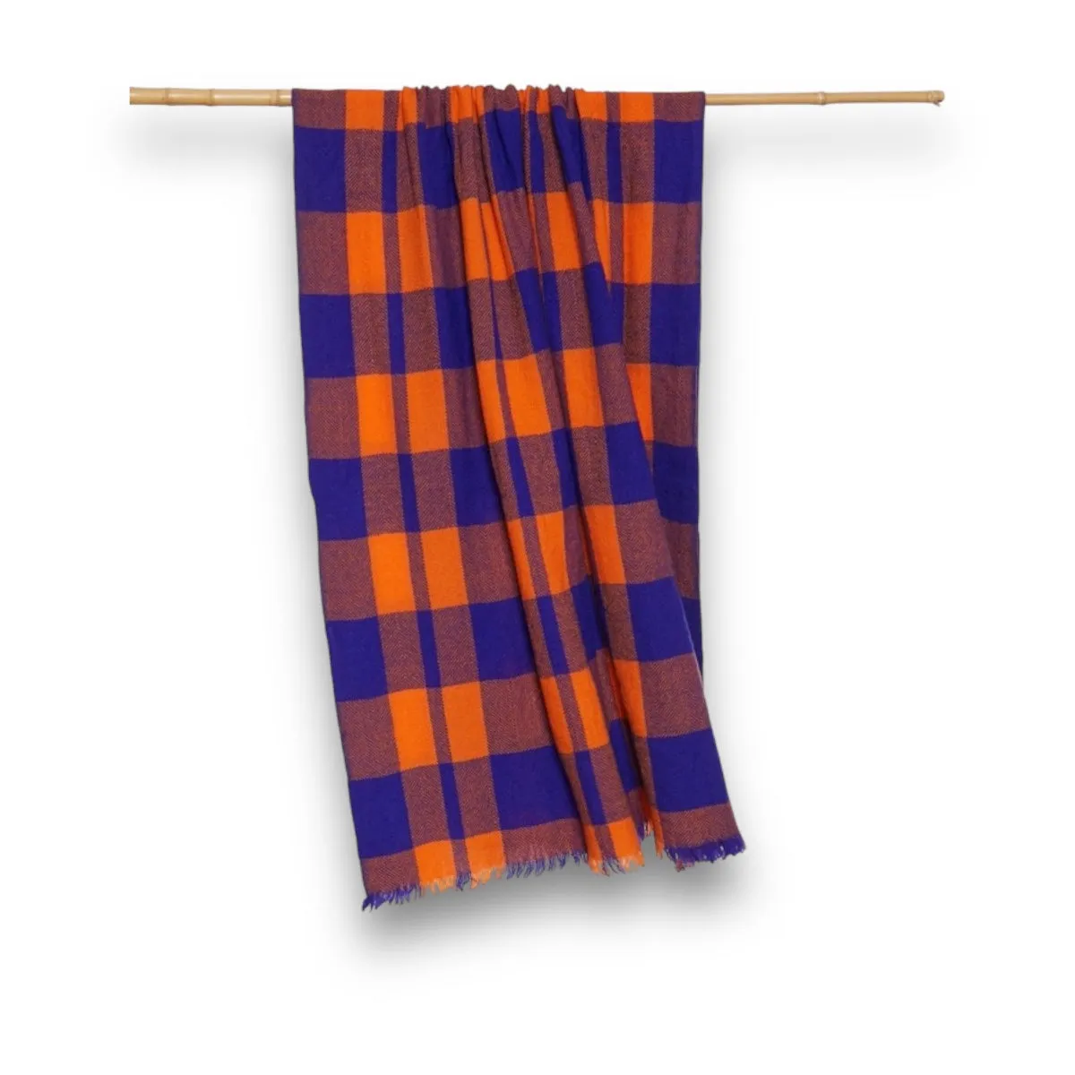 Lovat & Green Blanket Scarf hockney orange