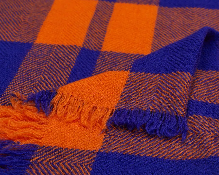 Lovat & Green Blanket Scarf hockney orange