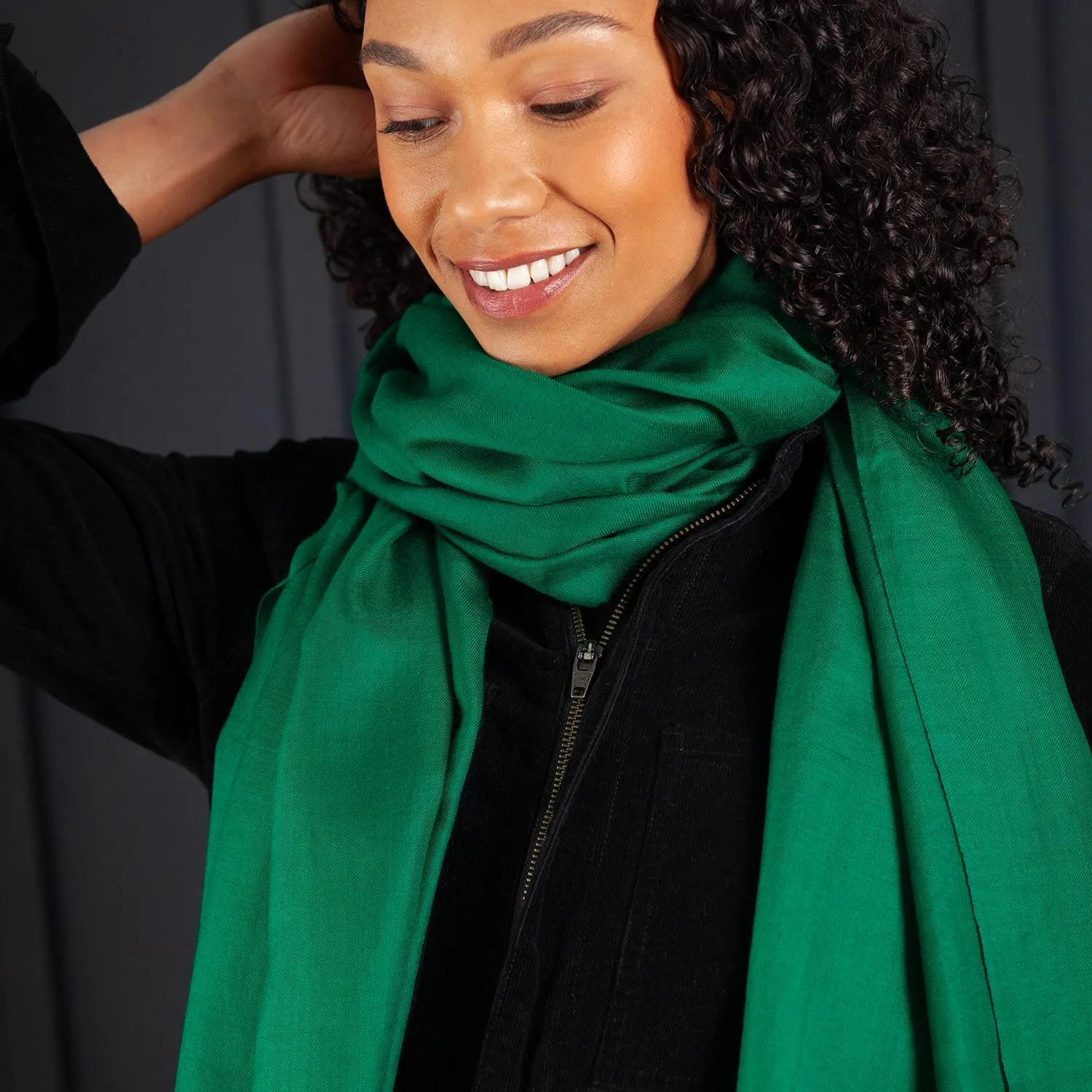 Luxe Merino Silk Shawl Emerald