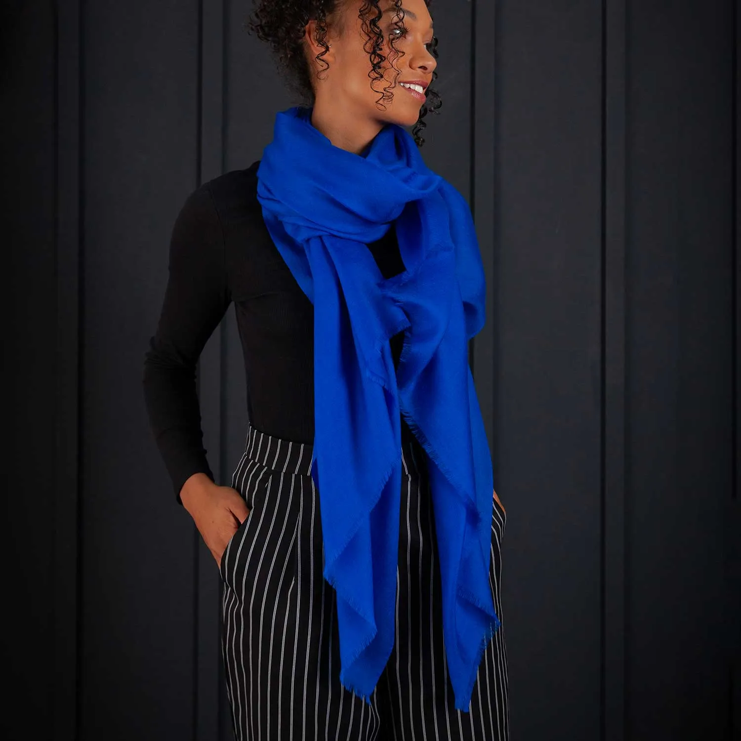 Luxe Merino Silk Shawl Lapis