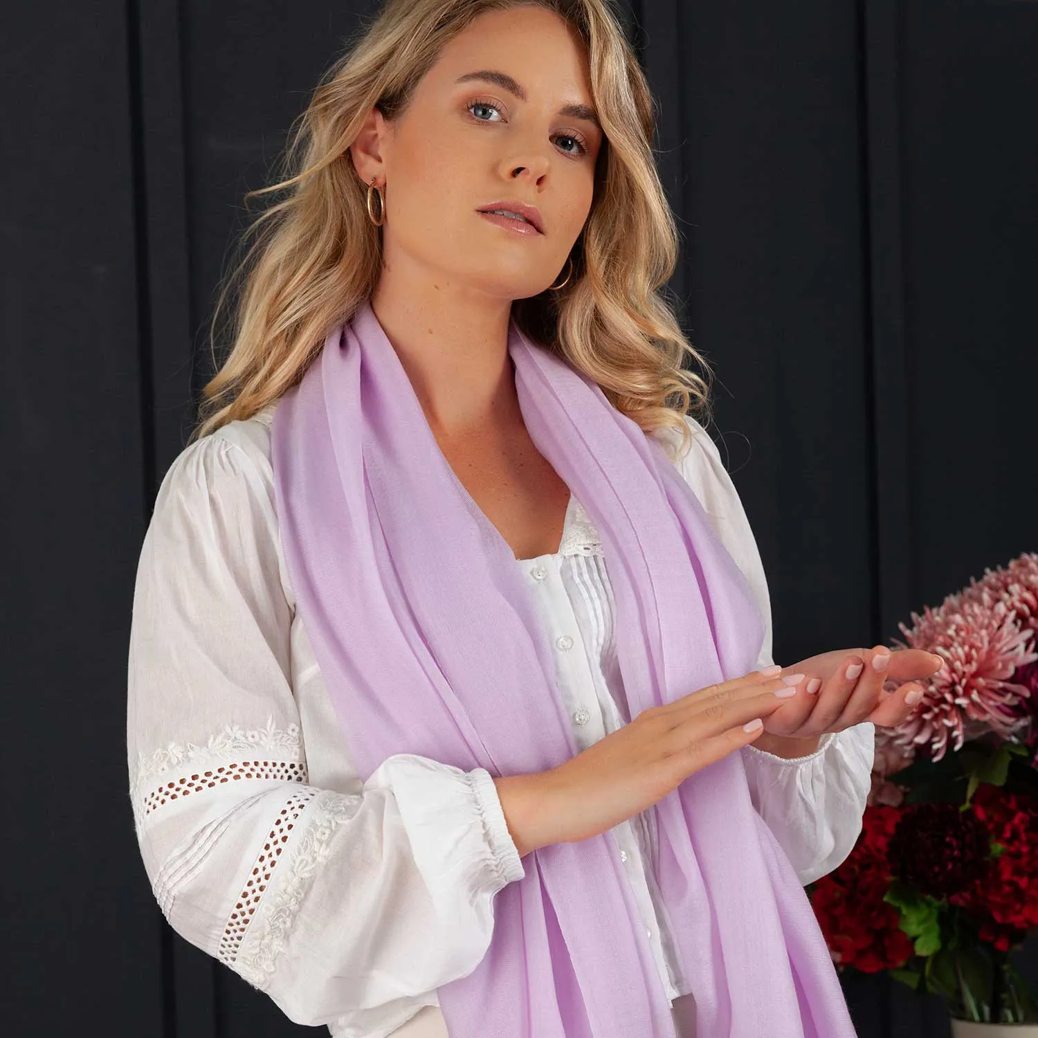 Luxe Merino Silk Shawl Lilac