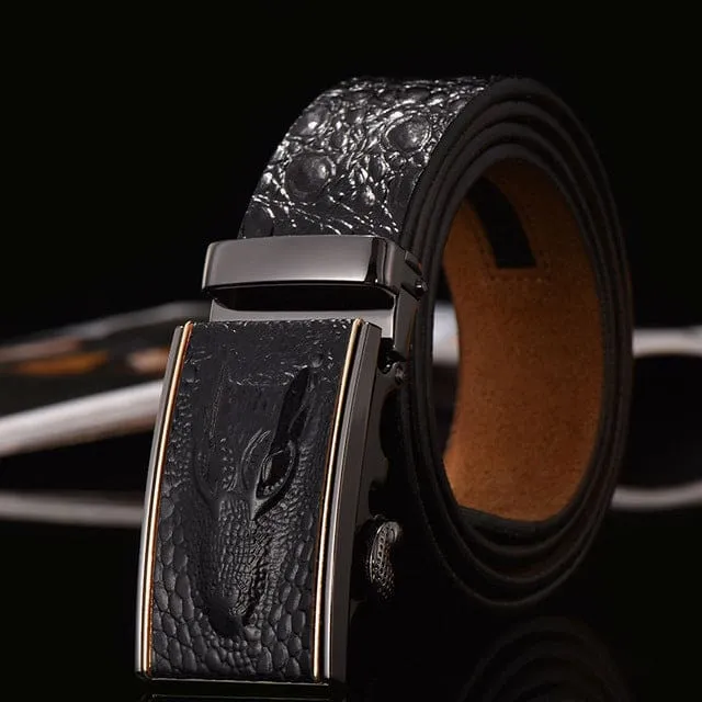 Luxury Genuine Leather Crocodile Pattern High Quality Automatic Men Belt