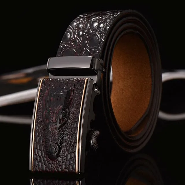 Luxury Genuine Leather Crocodile Pattern High Quality Automatic Men Belt