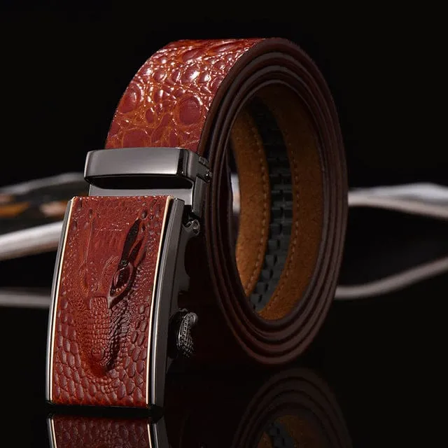 Luxury Genuine Leather Crocodile Pattern High Quality Automatic Men Belt