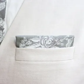 Men's Pocket Square / Grey Toile