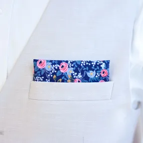 Men's Pocket Square / Rosa In Navy